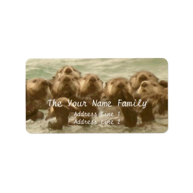 Étiquette Famille de loutres de mer (Devant)