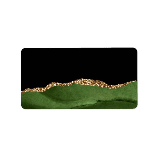 Étiquette Faux Emerald Green Marbled Agate (Devant)