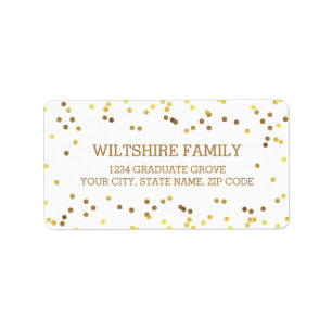 Étiquette Faux Gold Foil Confetti