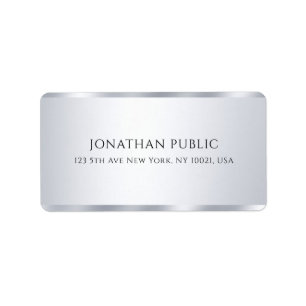 Étiquette Faux Silver Moderne Simple Modèle personnalisable