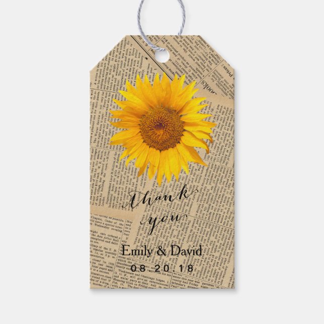 Étiquette Favor de mariage | Tournesol du journal  (Devant)