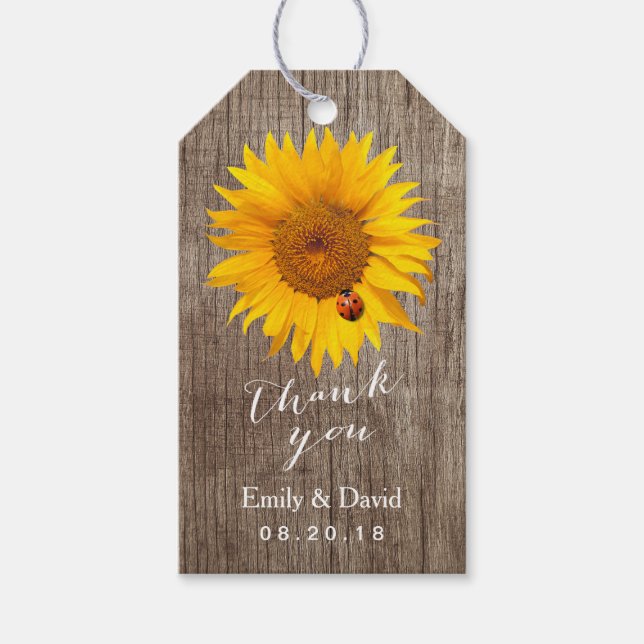 Étiquette Favor de mariage | Tournesol et laine Bo (Devant)