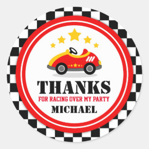 Étiquette Favor Merci de voiture de course