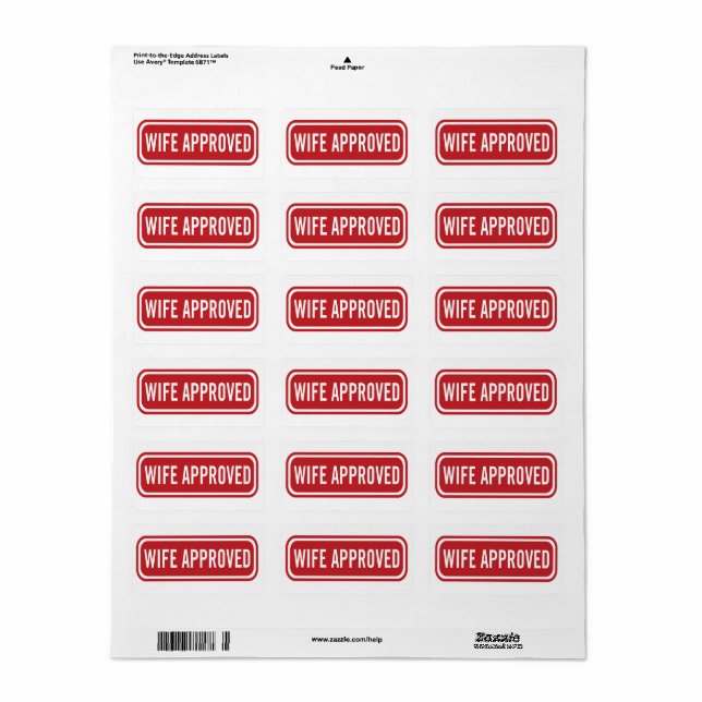 Étiquette Femme couples approuvés (Feuille entière)