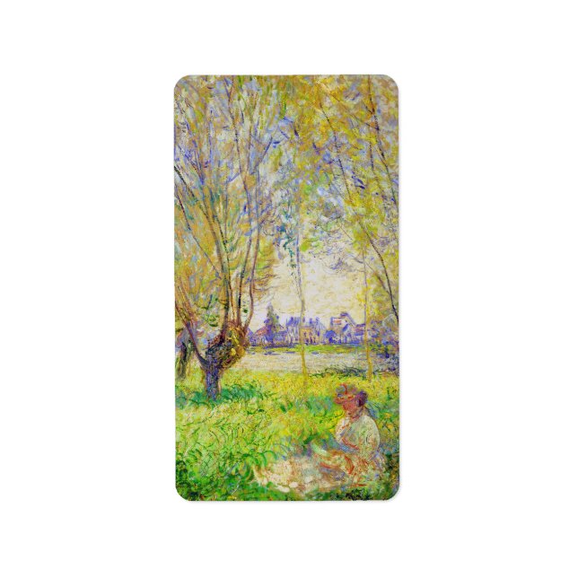 Étiquette Femme Monet Assis Sous Les Faux Art (Devant)