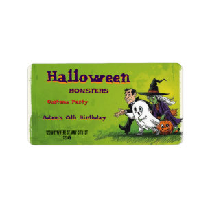 Étiquette Fête d'anniversaire d'Halloween pour enfants Hallo