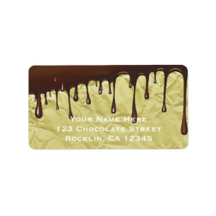 Étiquette Fête de papier d'aluminium doré faux avec coulis d