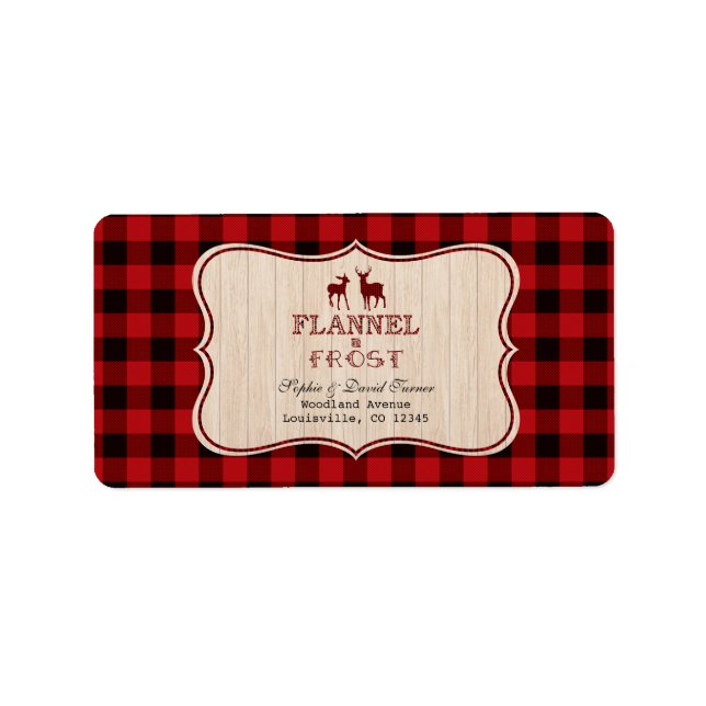 Étiquette Fêtes de Noël de Flannel et de Lumberjack Frost (Devant)