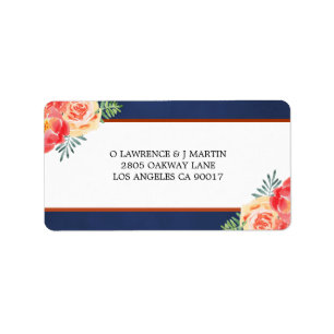 Étiquette Feuillage de corail floral de marine d'aquarelle