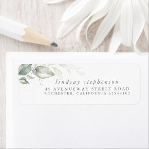 Étiquette Feuille Aquarelle et Eucalyptus