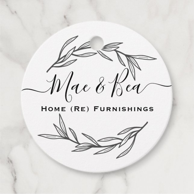 Étiquette feuille de laurier moderne (Devant)