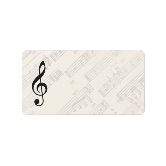 Étiquette Feuille de musique classique | Adresse vide (Devant)
