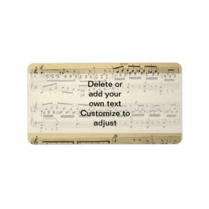 Étiquette Feuille de musique vintage