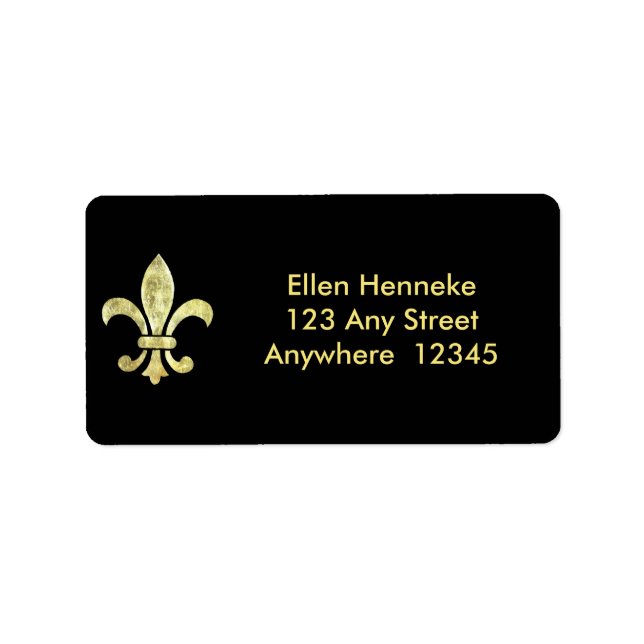 Étiquette Feuille d'or Fleur De Lis (Devant)