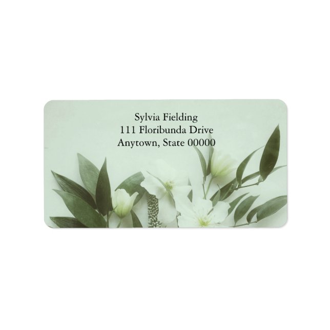 Étiquette Feuilles avec clematis filtrés (Devant)