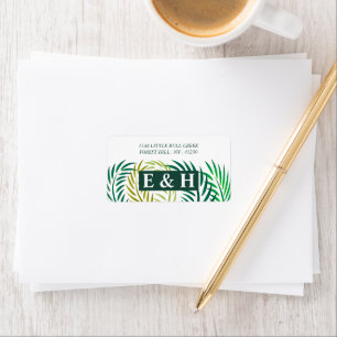 Étiquette Feuilles de palmiers tropicaux, Mariage de plage