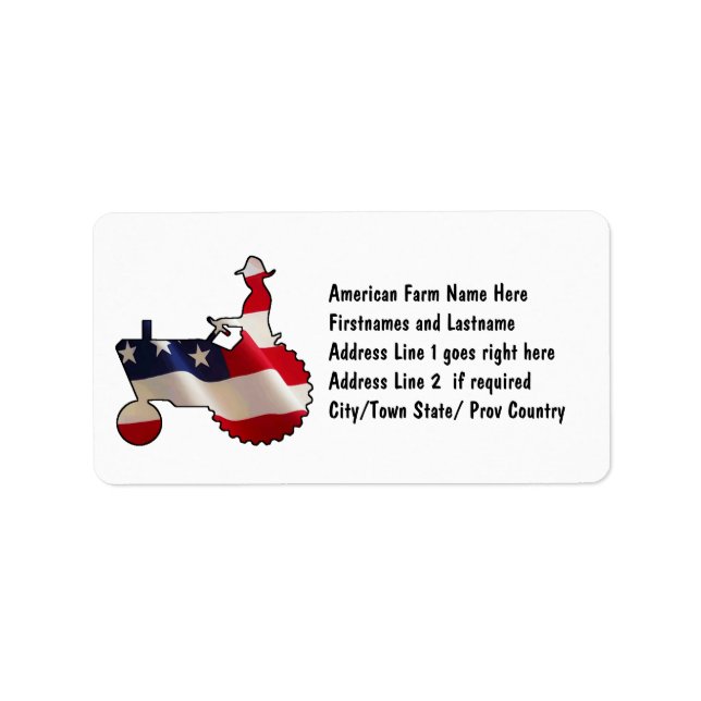 Étiquette Fier tracteur américain Farmer USA (Devant)
