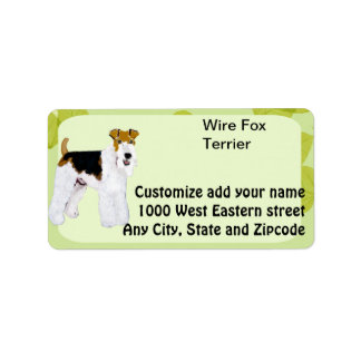 Étiquette Fil Fox Terrier - Design Feuille vert