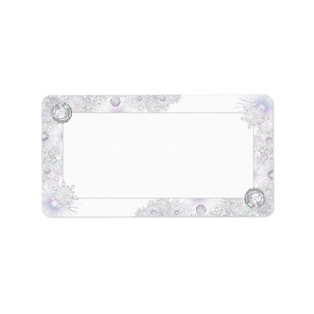 Étiquette Flacon de neige bleu glace (Devant)