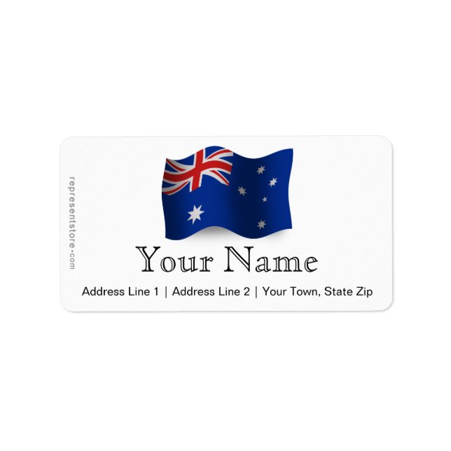 Étiquette Flag d'Australie-Waving (Devant)