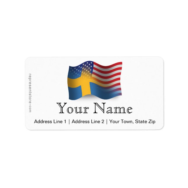 Étiquette Flag de Swedish-American (Devant)
