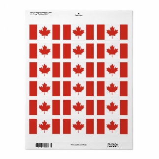 Étiquette Flag of Canada custom-cut 