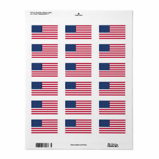 Étiquette Flag of United States custom-cut 