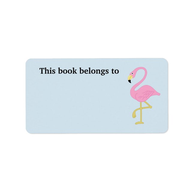 Étiquette Flamant rose Rose Ce Livre Appartient À (Devant)