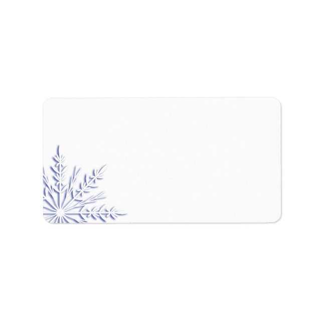 Étiquette Flèche de neige bleu hiver sur blanc (Devant)
