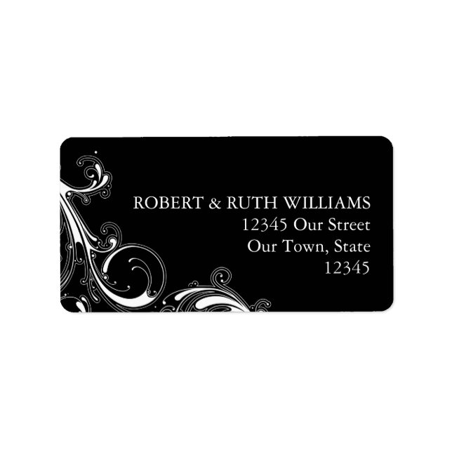 Étiquette Flèche en fibre noire avec blanc (Devant)