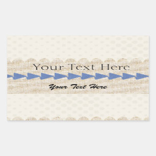 Étiquette Flèche texturé de tissu Burlap personnal
