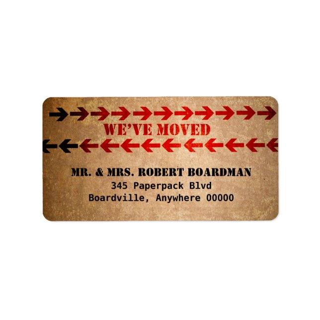 Étiquette Flèches de boîte de déplacement que nous avons dép (Devant)