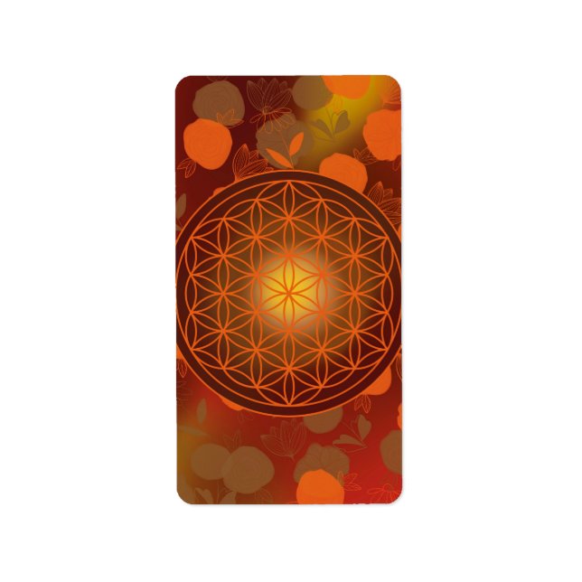Étiquette fleur de vie, chakra, zen, géométrique sacrée, (Devant)