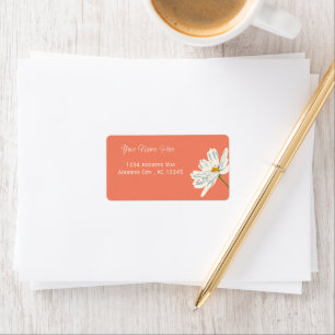 Étiquette Fleur d'été blanche Adresse personnalisable