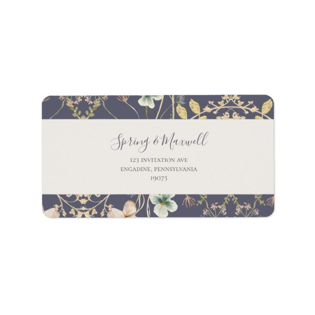 Étiquette Fleur sauvage de printemps | Adresse RSVP de maria (Devant)