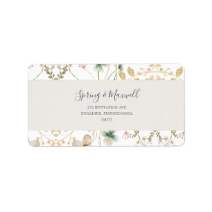 Étiquette Fleur sauvage de printemps White Wedding RSVP Ad