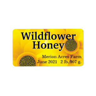 Étiquette Fleur sauvage d'or Honey Jar