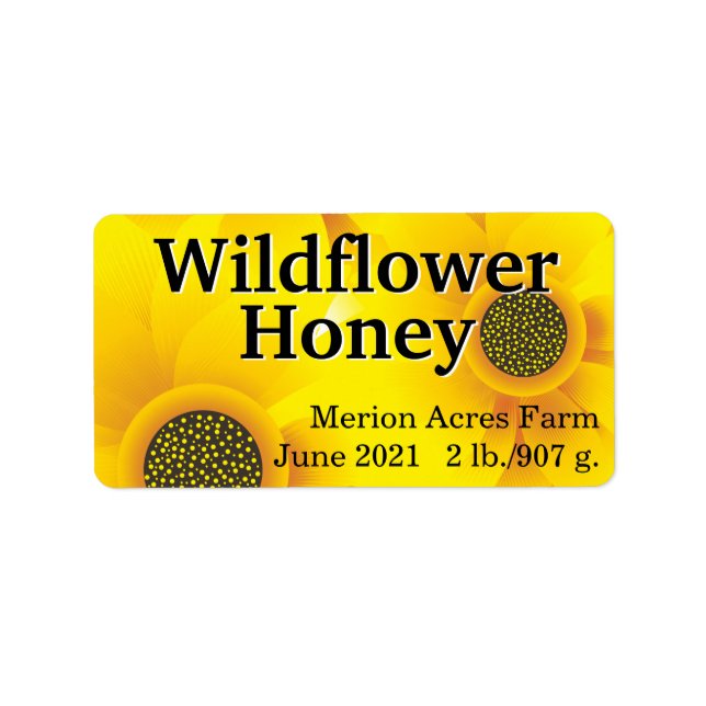 Étiquette Fleur sauvage d'or Honey Jar (Devant)