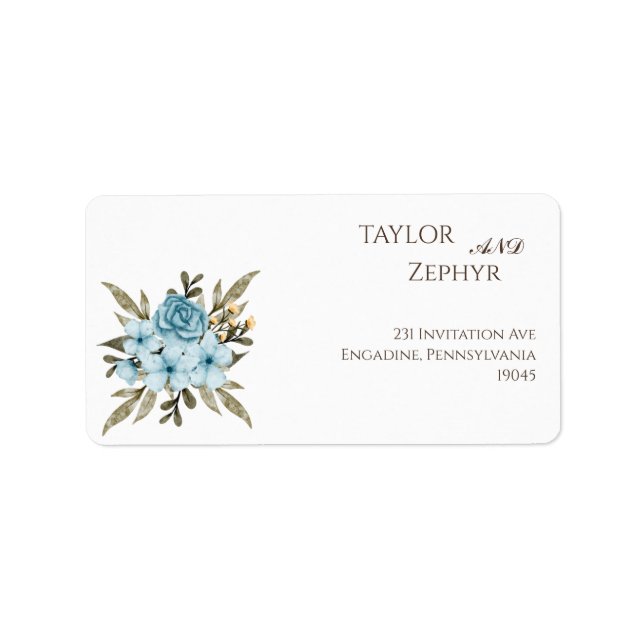 Étiquette Fleur sauvage Mariage RSVP Adresse de retour (Devant)