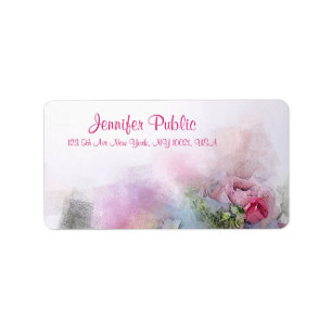 Étiquette Fleurs aquarelles personnalisées Peinture élégante