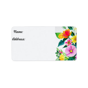 Étiquette Fleurs au printemps mignonnes 