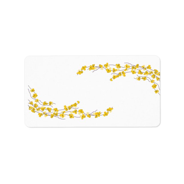 Étiquette Fleurs Jaune Doré (Devant)