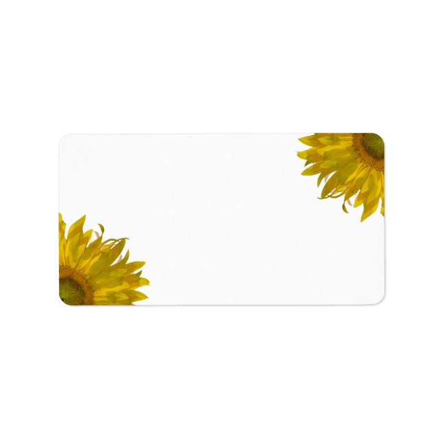 Étiquette Fleurs jaunes sur blanc (Devant)