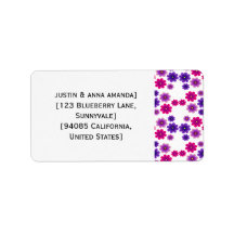 Fleurs roses et violettes symétriques mini florale