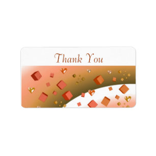 Étiquette Floating Cubes and Hearts Thank You Labels