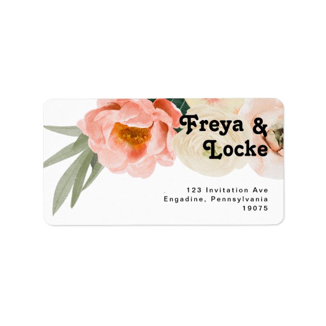 Étiquette Floral coloré gras | Mariage RSVP Adresse de retou (Devant)