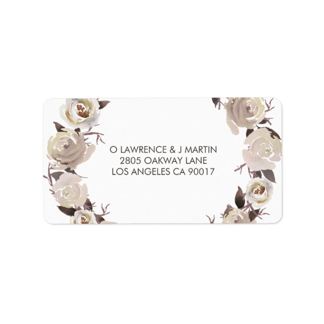 Étiquette Floral de couronne Rose crémeuse (Devant)