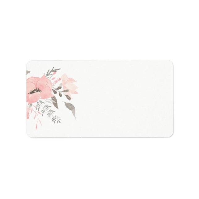 Étiquette Floral de géranium rose | Adresse vide (Devant)