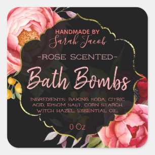 Étiquette floral personnalisable de bombe de Bath