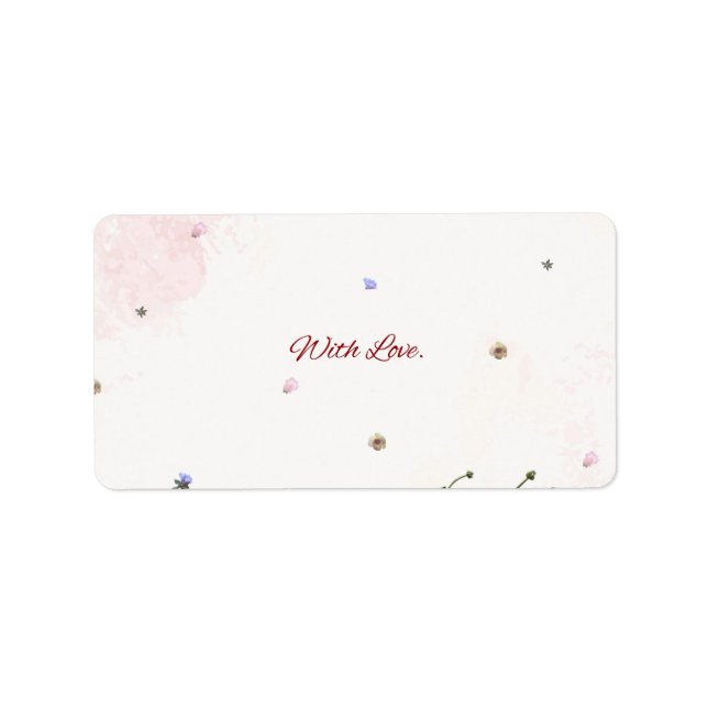 Étiquette Floral “With Love” Folded Note Card – Elegant Bota (Devant)